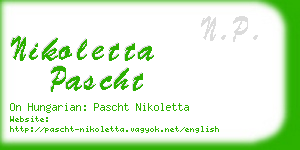 nikoletta pascht business card